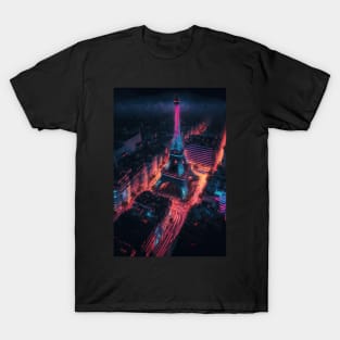 Cyberpunk Eiffel Tower T-Shirt